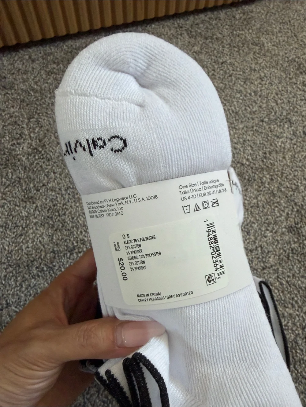 Calvin Klein Cushion No Show Socks – Light Gray & Black (6-Pack) lot of 12 socks
